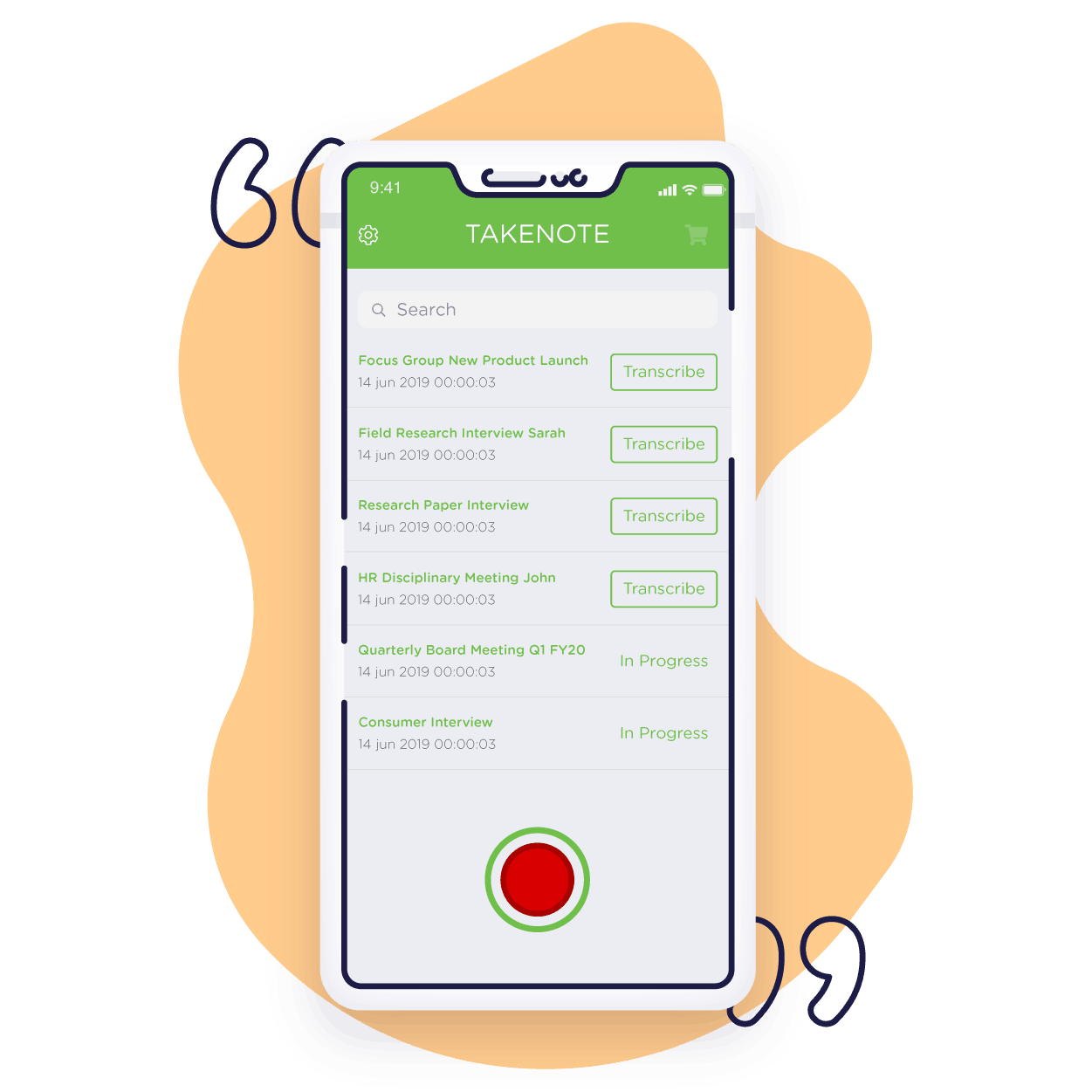Take note delivery app screenshot Take note delivery app screenshot
