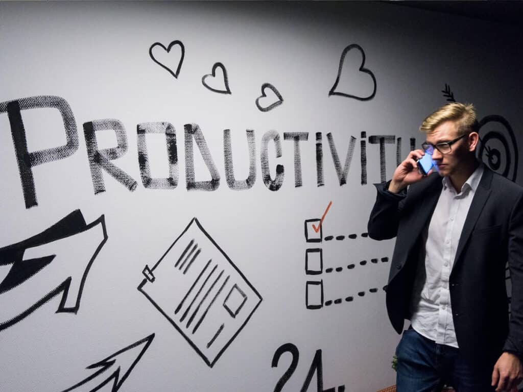 Wall with Productivity written on it