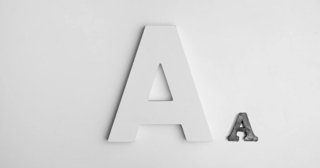 A large letter A and a small letter A