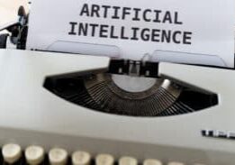 Artificial Intelligence typed on a type writer